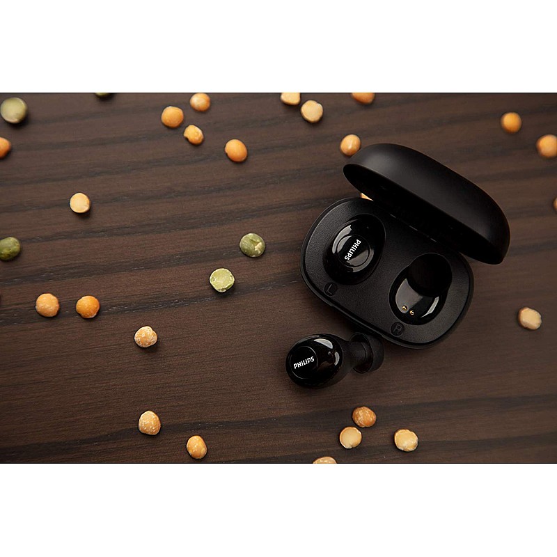 Philips Audio UpBeat TAUT102BK True Wireless TWS Black Bluetooth Earbuds (Black)